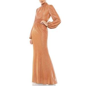 Mac Duggal Sparkle Balloon Sleeve Trumpet Gown size 10